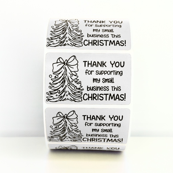 Christmas Thank You Stickers in Mint Green – Packaging Labels for business NEW - Picture 6 of 6
